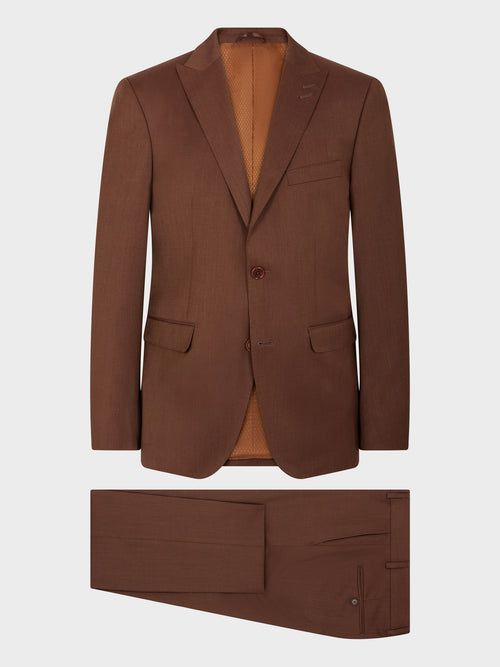 Costume 2 pièces Slim en laine terracotta - Father & Sons   - 1 