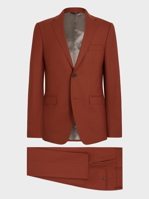 Costume 2 pièces slim en laine terracotta - 1 - Father & Sons   - 2 