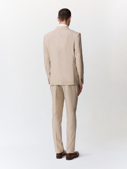 Costume 2 pièces slim en laine beige - 2 - Father & Sons   - 1 