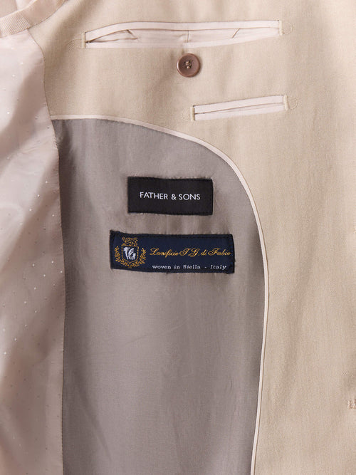 Costume 2 pièces slim en laine beige - Father & Sons   - 7 