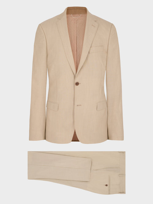 Costume 2 pièces slim en laine beige - 1 - Father & Sons   - 3 