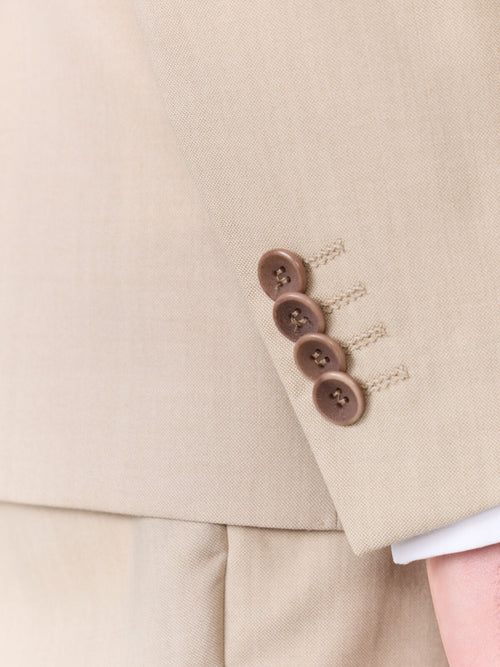 Costume 2 pièces slim en laine beige - Father & Sons   - 6 
