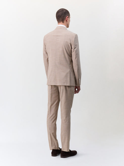 Costume 2 pièces slim en laine mélangée beige - 2 - Father & Sons   - 11 