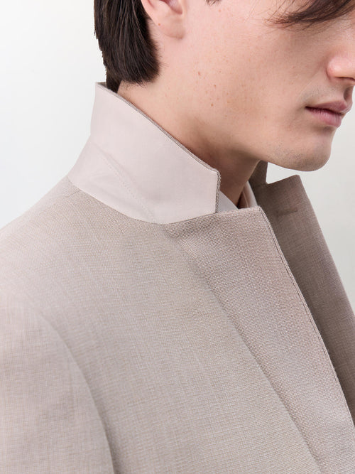 Costume 2 pièces slim en laine beige - Father & Sons   - 5 