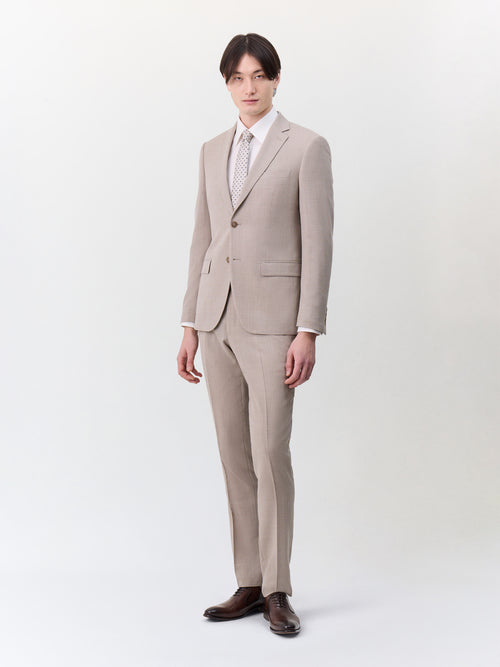 Costume 2 pièces slim en laine beige - 1 - Father & Sons   - 6 