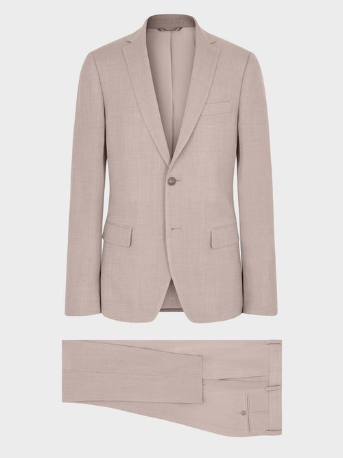 Costume 2 pièces slim en laine beige - Father & Sons   - 8 