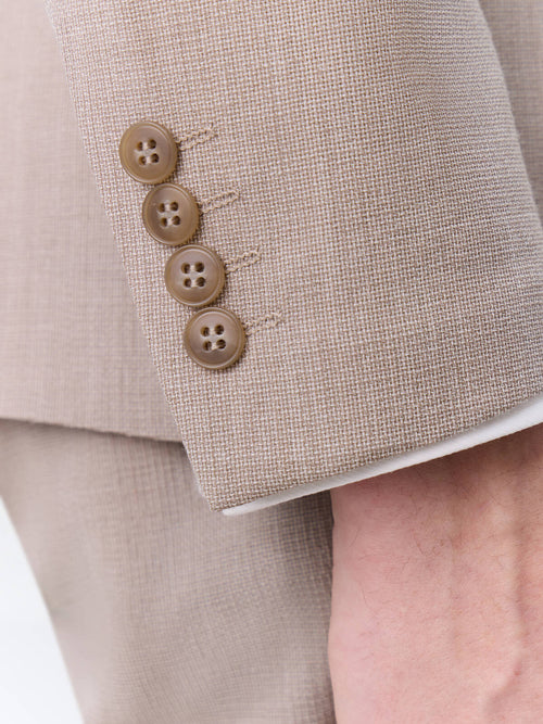 Costume 2 pièces slim en laine beige - Father & Sons   - 6 