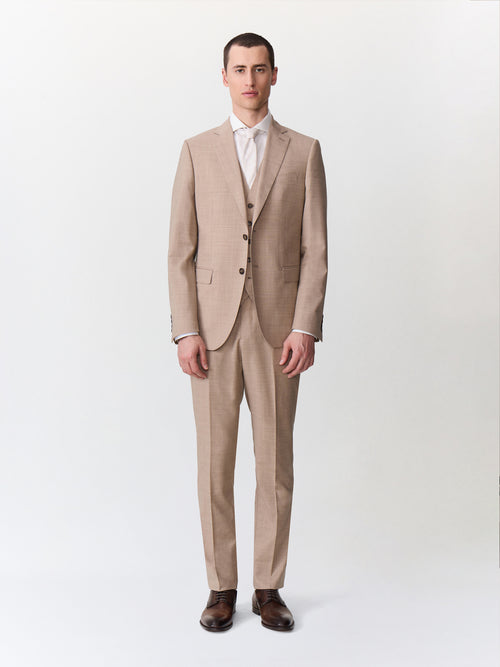 Costume 2 pièces regular en laine beige - Father & Sons   - 7 