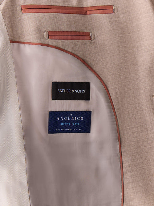 Costume 2 pièces regular en laine beige - Father & Sons   - 6 