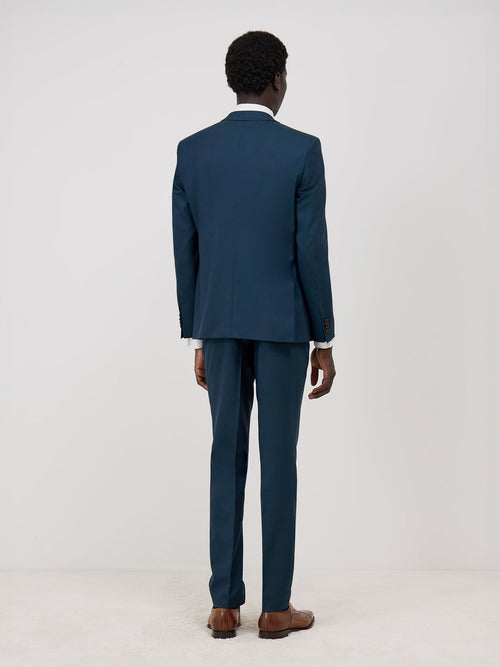 Costume 2 pièces Slim en laine unie bleue - Father & Sons   - 2 