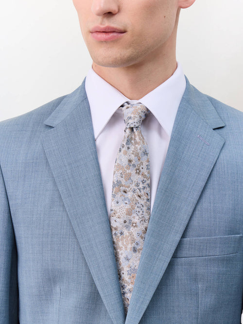 Costume 2 pièces slim en laine bleu céruléen - Father & Sons   - 5 