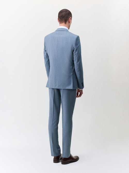 Costume 2 pièces slim en laine bleu céruléen - 2 - Father & Sons   - 6 