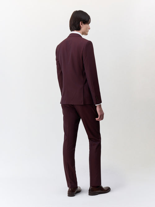 Costume 2 pièces slim en laine bordeaux - 2 - Father & Sons   - 14 