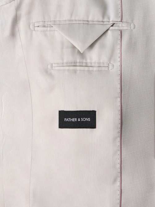 Costume 2 pièces slim en laine greige - Father & Sons   - 6 