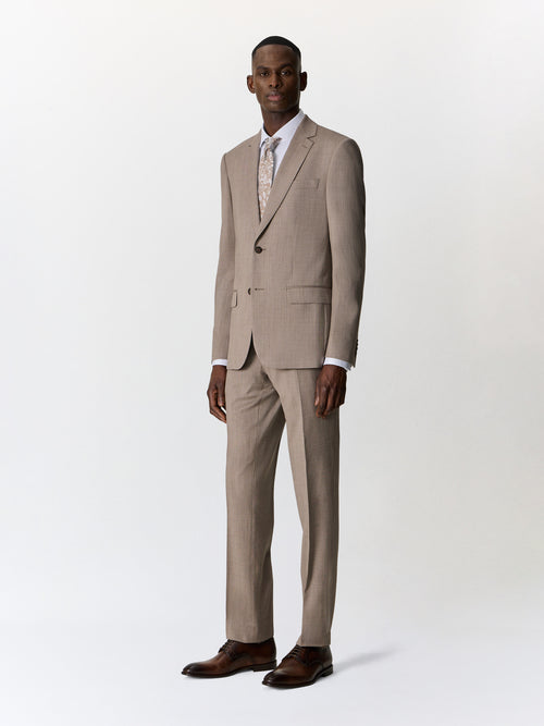 Costume 2 pièces slim en laine marron - 1 - Father & Sons   - 13 