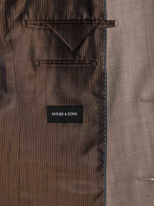 Costume 2 pièces slim en laine marron - Father & Sons   - 6 