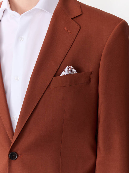 Costume 2 pièces slim en laine terracotta - Father & Sons   - 4 