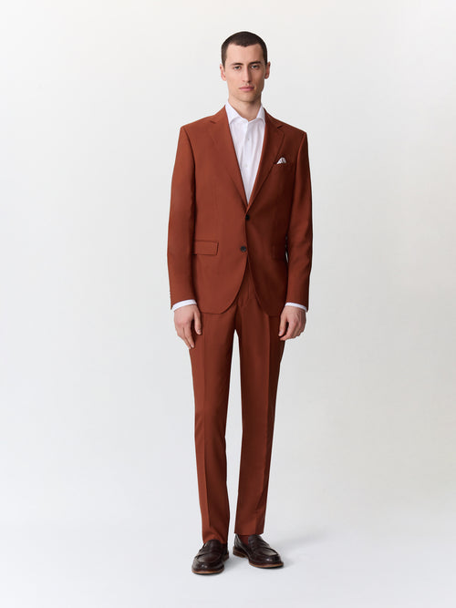 Costume 2 pièces slim en laine terracotta - 1 - Father & Sons   - 2 