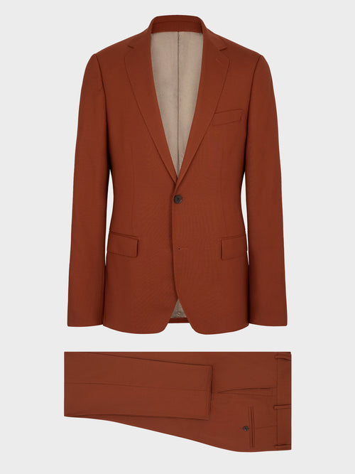 Costume 2 pièces slim en laine terracotta - 1 - Father & Sons   - 16 