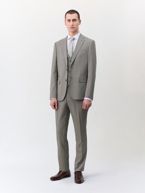 Costume 2 pièces slim en laine mélangée vert d'eau - Father & Sons   - 3 