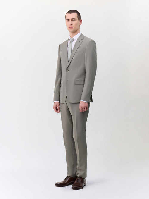 Costume 2 pièces slim en laine mélangée vert d'eau - 1 - Father & Sons   - 4 