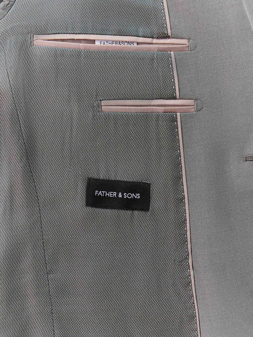 Costume 2 pièces slim en laine mélangée vert d'eau - Father & Sons   - 6 