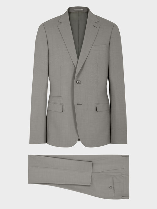 Costume 2 pièces slim en laine mélangée vert d'eau - Father & Sons   - 8 