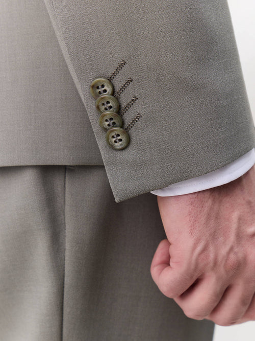 Costume 2 pièces slim en laine mélangée vert d'eau - Father & Sons   - 7 