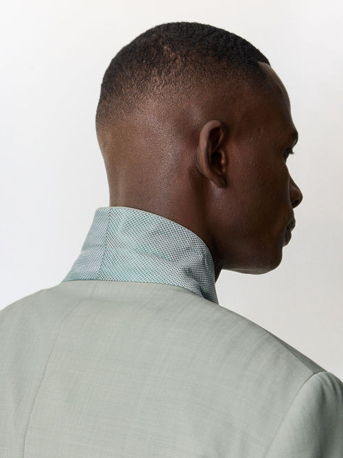 Costume 2 pièces slim en laine vert d'eau - Father & Sons   - 5 