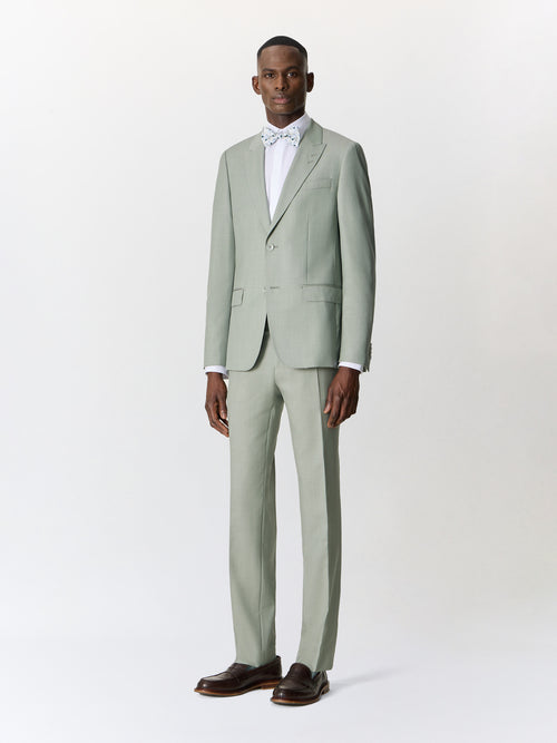 Costume 2 pièces slim en laine vert d'eau - Father & Sons   - 3 