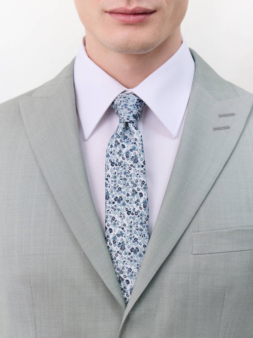 Costume 2 pièces slim en laine vert d'eau - Father & Sons   - 4 