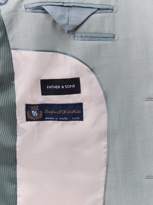 Costume 2 pièces slim en laine vert d'eau - Father & Sons   - 6 