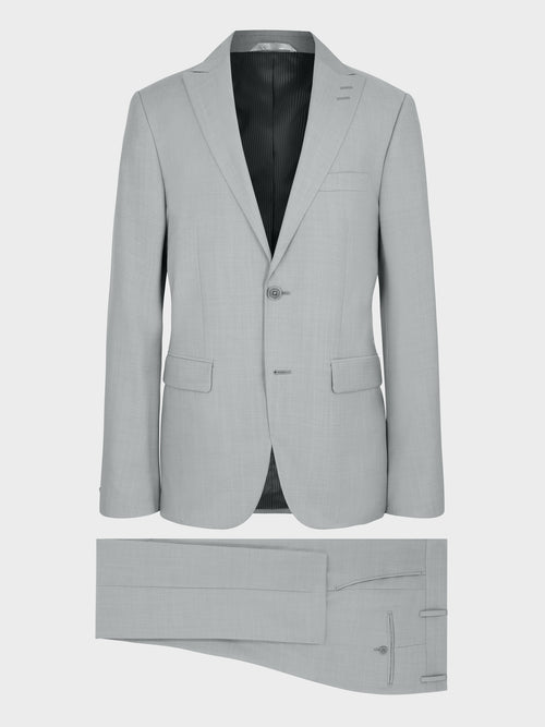 Costume 2 pièces slim en laine vert d'eau - Father & Sons   - 7 