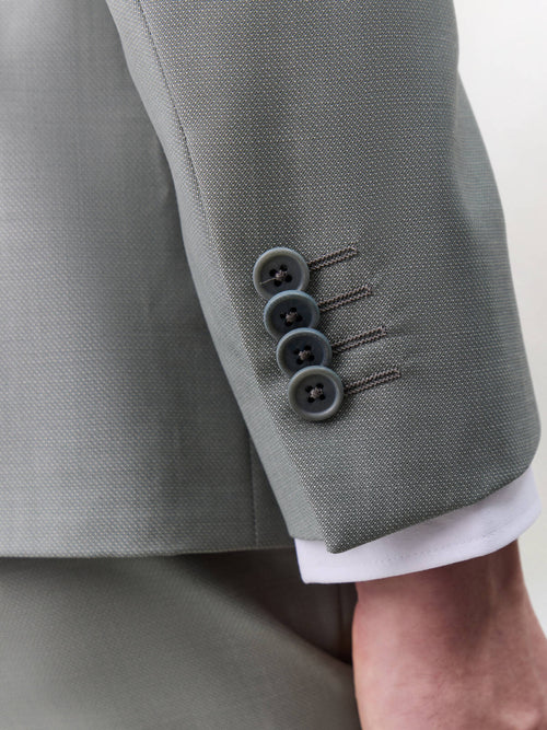 Costume 2 pièces slim en laine vert d'eau - Father & Sons   - 5 