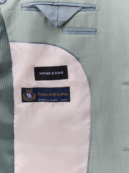 Costume 2 pièces slim en laine vert d'eau - Father & Sons   - 6 