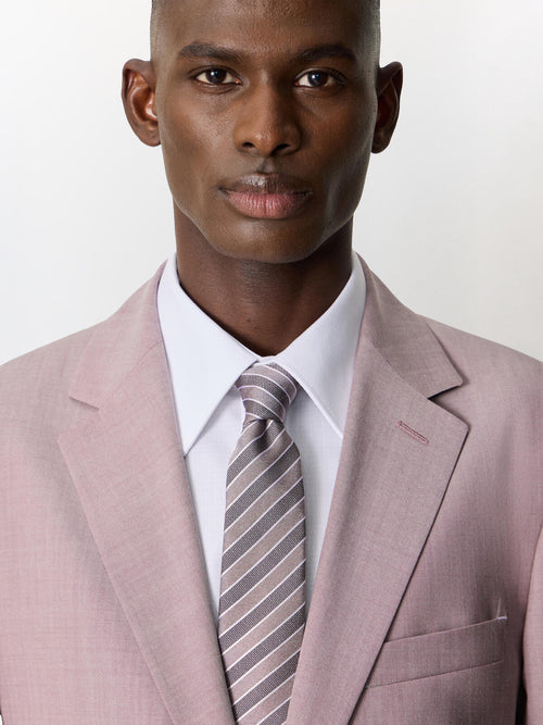 Costume 2 pièces slim en laine stretch violette - Father & Sons   - 4 