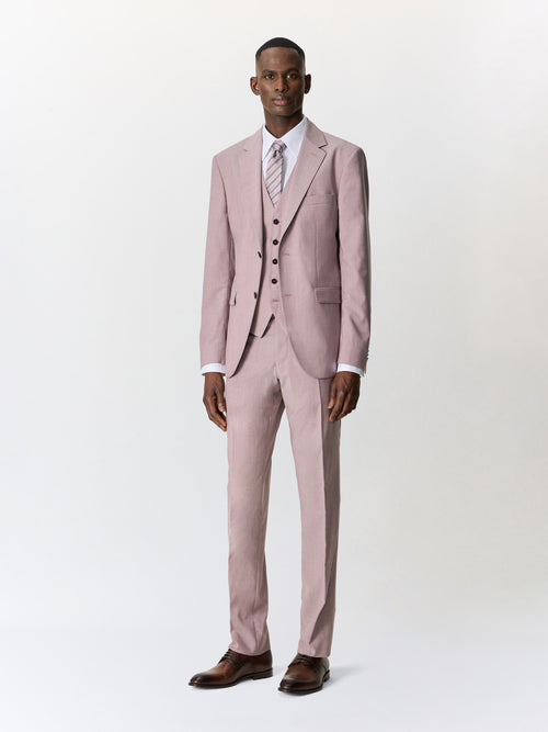 Costume 2 pièces slim en laine stretch violette - Father & Sons   - 3 