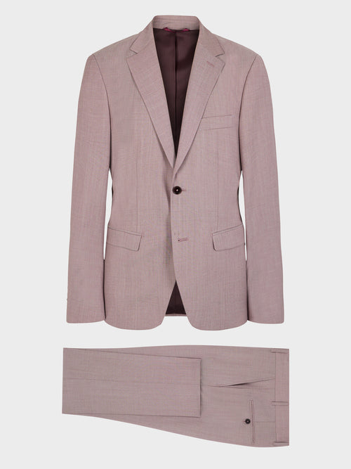 Costume 2 pièces slim en laine stretch violette - Father & Sons   - 8 