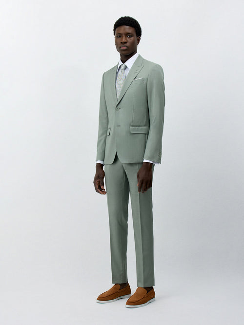 Costume 2 pièces Slim en laine vert d'eau - Father & Sons   -  
