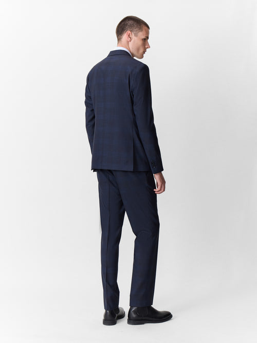 Costume 2 pièces regular en laine bleu marine Prince de Galles - 2 - Father & Sons   - 15 