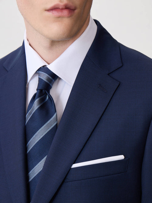 Costume 2 pièces regular en laine Vitale Barberis Canonico bleu marine Prince de Galles - Father & Sons   - 4 