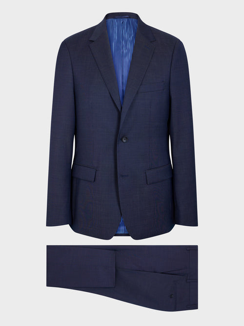 Costume 2 pièces slim en laine bleu indigo - 1 - Father & Sons   - 5 