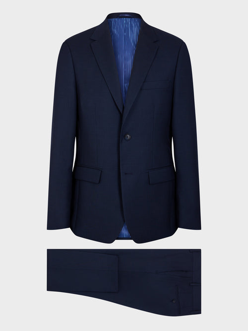 Costume 2 pièces slim en laine bleu indigo - 1 - Father & Sons   - 16 