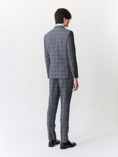 Costume 2 pièces slim en laine grise Prince de Galles - 2 - Father & Sons   - 16 