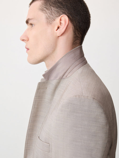 Costume 2 pièces slim en laine beige - Father & Sons   - 4 