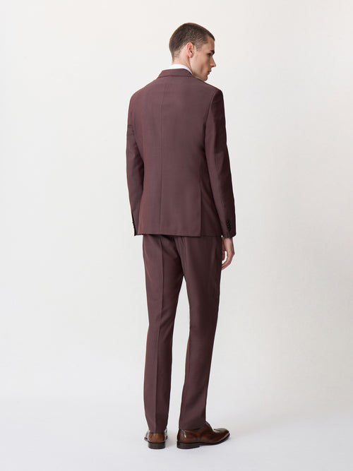Costume 2 pièces slim en laine bordeaux - 2 - Father & Sons   - 11 