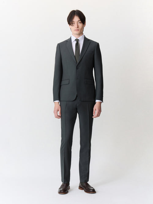 Costume 2 pièces slim en laine kaki - Father & Sons   - 3 