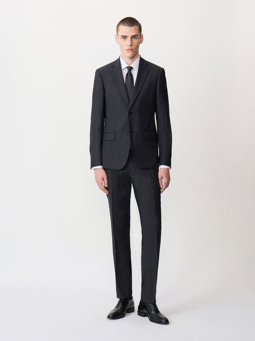 Costume 2 pièces slim en laine stretch noire - 1 - Father & Sons   - 15 