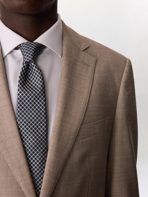 Costume 2 pièces slim en laine beige - Father & Sons   - 3 