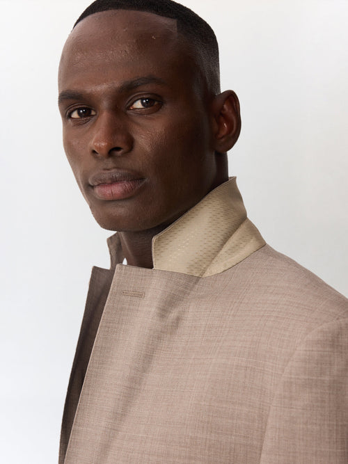 Costume 2 pièces slim en laine beige - Father & Sons   - 4 